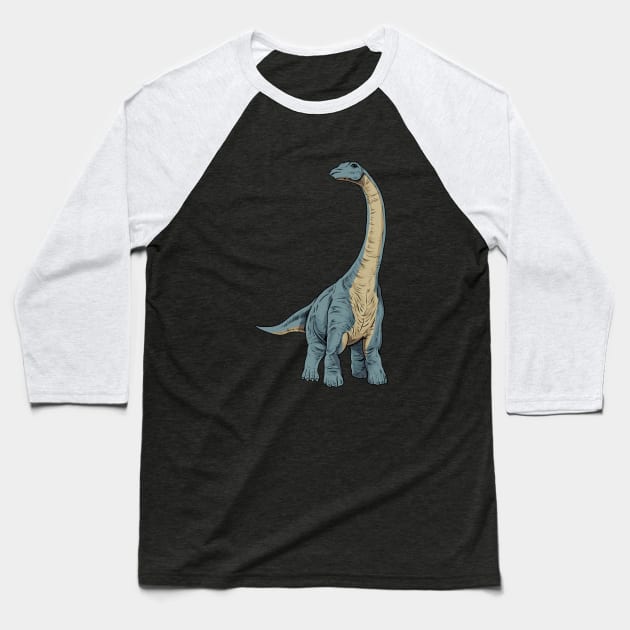 Drawing of the Apatosaurus Baseball T-Shirt by Modern Medieval Design